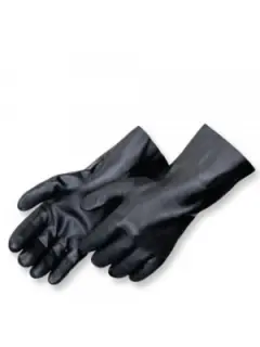 12" GAUNTLET BLACK PVC FULLY COATED SANDPAPER FINISH JERSEY LINED